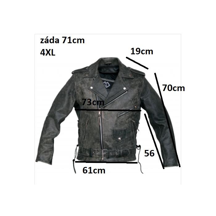 kožený křivák na motorku Vintage, Velikost XS