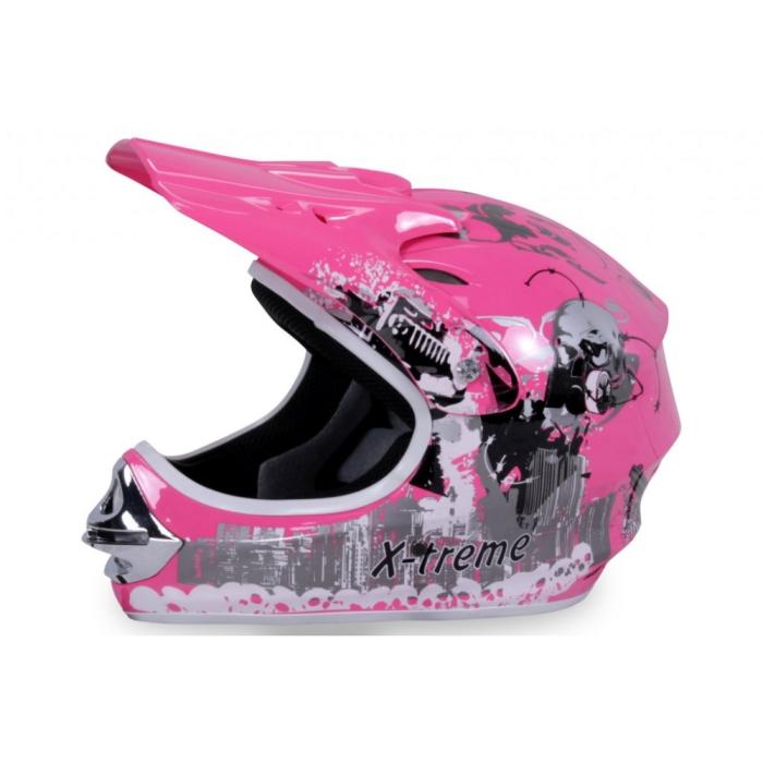 dětská helma na motorku Nitro Xtreme růžová, Velikost L
