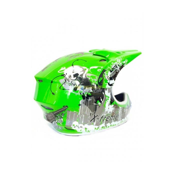 dětská helma na motorku Nitro Xtreme zelená, Velikost XL
