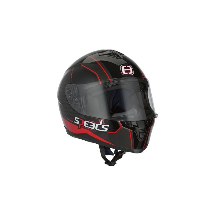 helma na motorku Speeds Race II červená lesklá