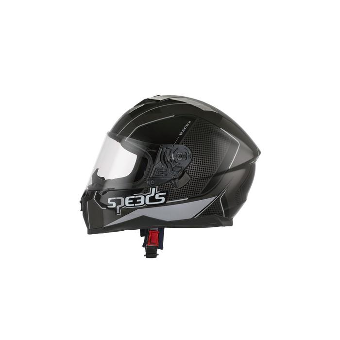 helma na motorku Speeds Race II stříbrná lesklá, Velikost XL
