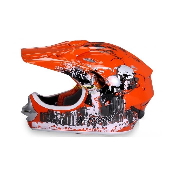 dětská helma na motorku Nitro Xtreme oranžová, Velikost S