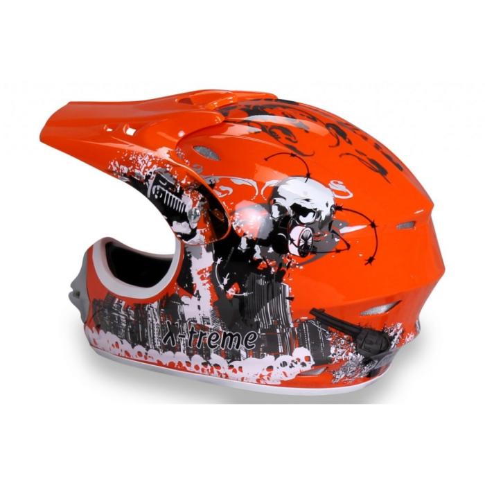 dětská helma na motorku Nitro Xtreme oranžová, Velikost S