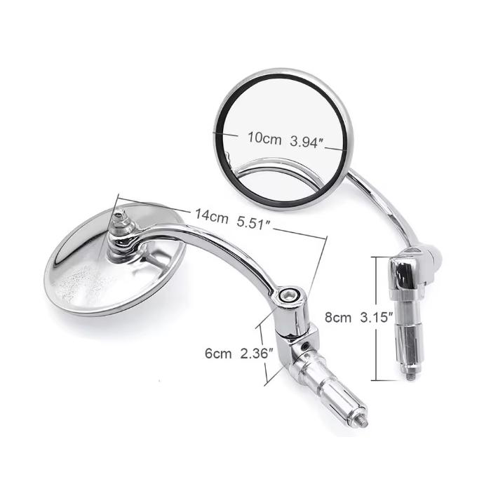 zrcátko kulaté chrom do řidítek