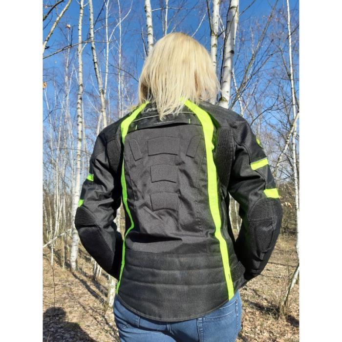 dámská bunda na motorku Maxx NF2400 černo žlutá fluo, Velikost XS