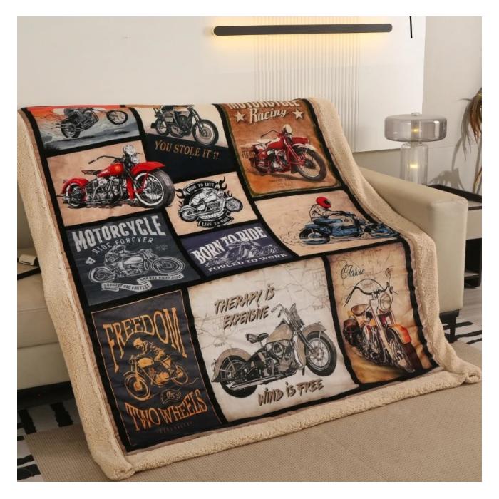 motorkářská deka s motorkami