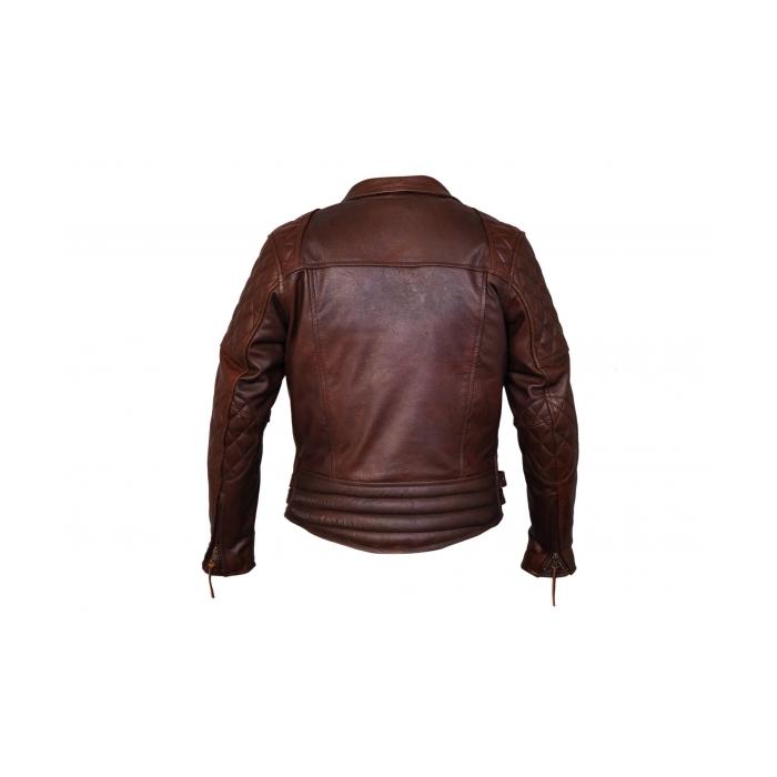 kožená bunda na motorku Diamond tmavě hnědý, Velikost 4XL