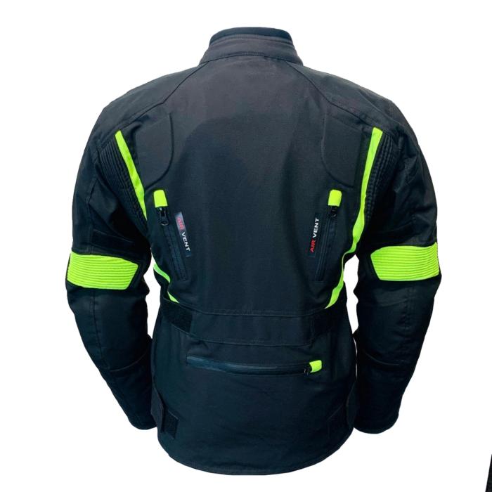 dámská bunda na motorku TP černá/žlutá fluo, Velikost XXL