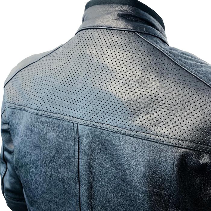 kožená bunda na motorku Perfor černá, Velikost M