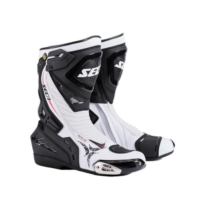 boty na moto Seca Hyper bílé
