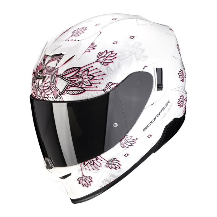 dámská helma na motorku Scorpion EXO 520 Air Tina perleťově bílo/stříbrná, Velikost XS