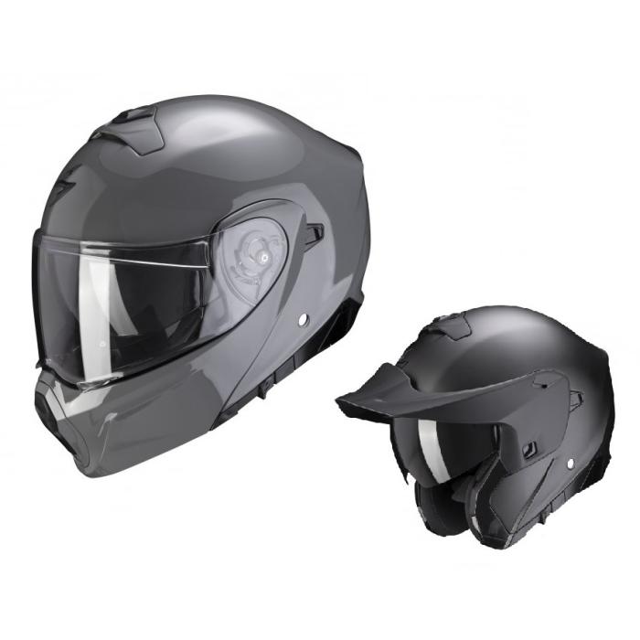 výklopná helma na motorku Scorpion EXO 930 EVO cementově šedá