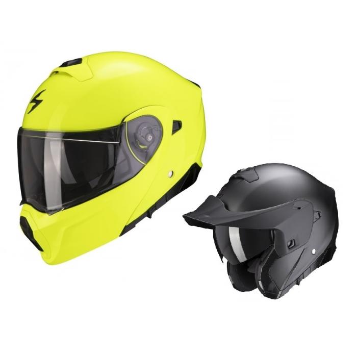 výklopná helma na motorku Scorpion EXO 930 EVO neonově žlutá, Velikost XL