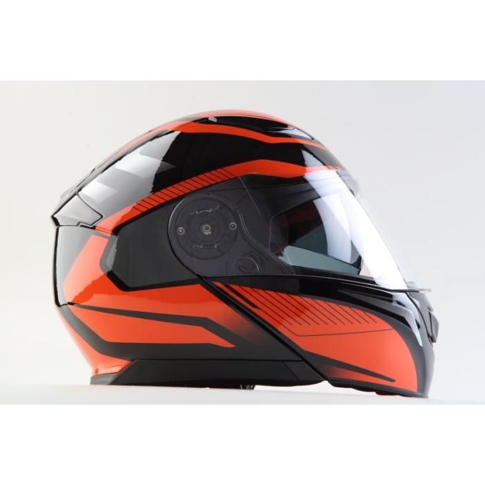 helma na motorku Maxx FF950 černá/oranžová, Velikost XL