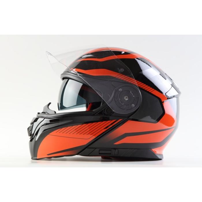 helma na motorku Maxx FF950 černá/oranžová, Velikost XL
