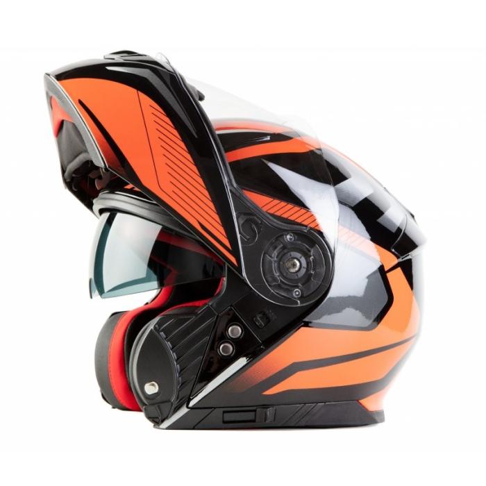 helma na motorku Maxx FF950 černá/oranžová, Velikost XL