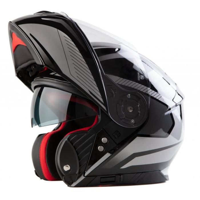 helma na motorku Maxx FF950 černá/stříbrná